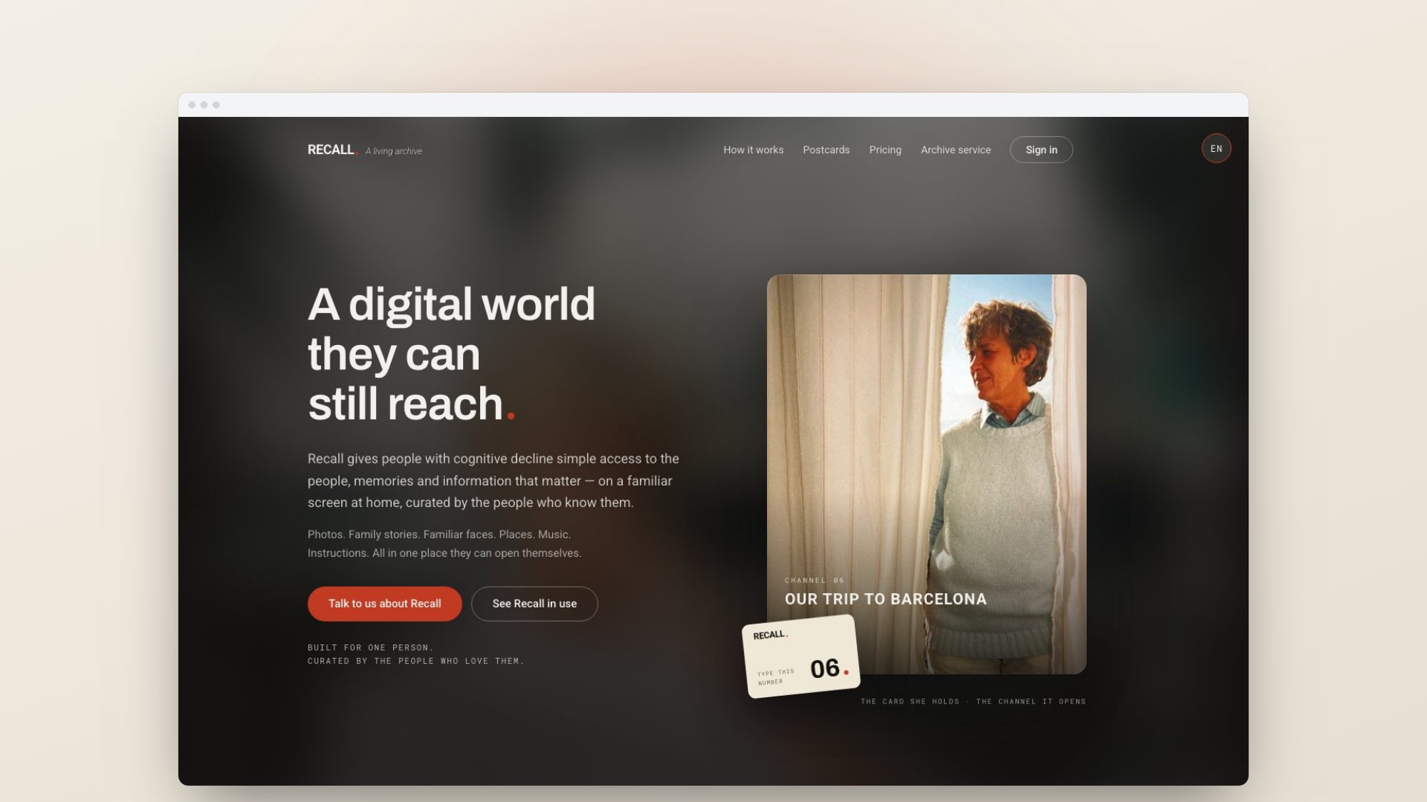 Recall — Home page